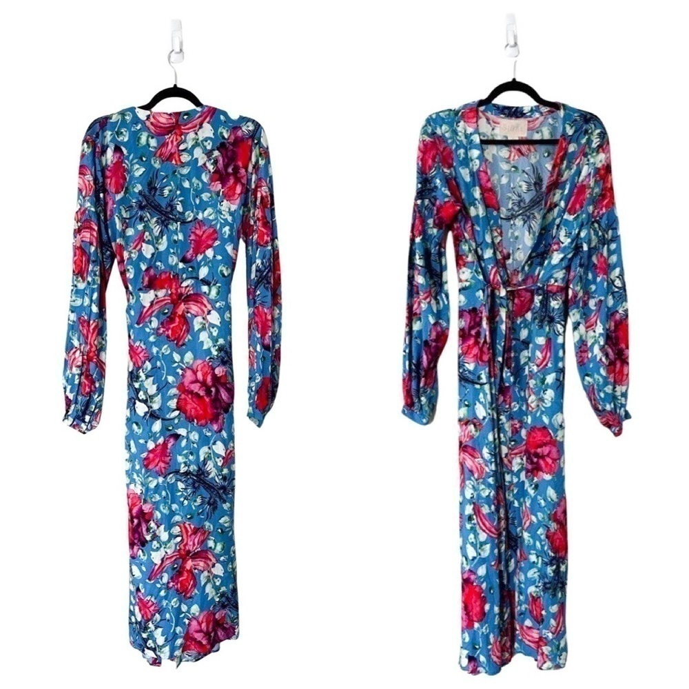 ANTHROPOLOGIE ORANE SIGAL 100% Cotton Floral Cover-up Maxi Dress Medium - Picture 4 of 6